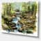 Designart - Stream in the Forest - Landscape Painting Canvas Print